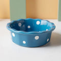 Axyaa 5.5" Ceramic Polka Dot Fruit Bowl - Korean Style Dessert Dish & Tableware