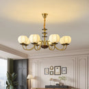 Axyaa Rustic Nordic Fabric Pendant Light LED Hanging Chandelier