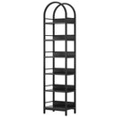 Axyaa 6-Tier Tall Arched Bookshelf: Freestanding Narrow Corner Display Shelves