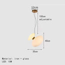 Axyaa Nordic Glass Chandelier LED Pendant Lamp for Home Decor