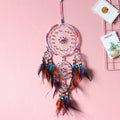 Axyaa Five-ring Tree of Life Dream Catcher with Natural Feathers