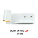 Axyaa LED Wall Lamp with USB & Wireless Charging, 5W GU10 Bulb, Nordic Sconce