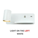 Axyaa LED Wall Lamp with USB & Wireless Charging, Nordic Sconce 5W GU10 Bulb, AC110V/220V