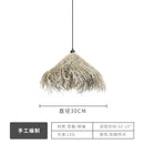 Axyaa Hand-Woven Rattan Chandelier Circular Bamboo Light for Countryside Restaurant