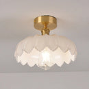 Axyaa Green Glass LED Ceiling Light Modern Home Decor Iron Copper Lampara Techo