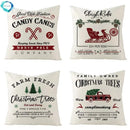 Axyaa Christmas Linen Square Pillow Case 45X45CM