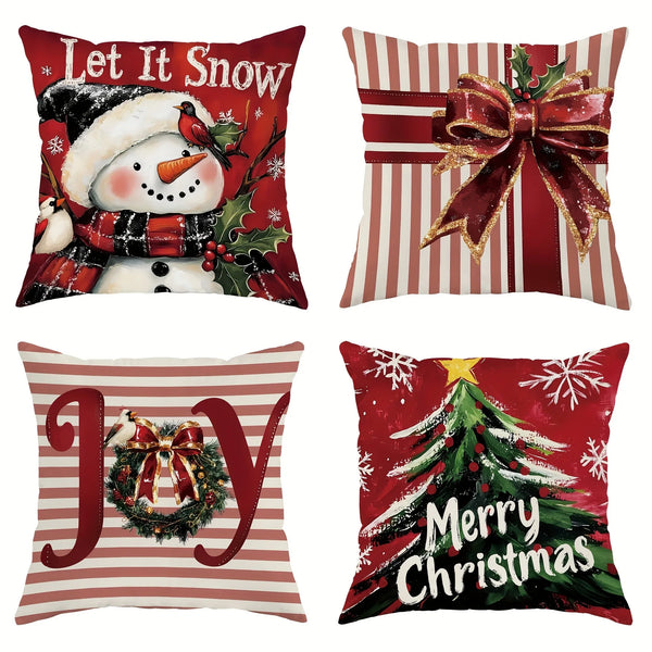Axyaa Snowman Christmas Pillowcase for Festive Home Decor