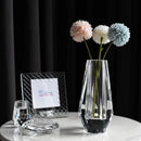 Axyaa Crystal Vase, 8.27" Modern Lead-Free European Crafted Flower Vase for Home