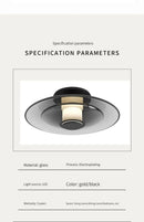 Axyaa Modern Amber Glass Wall Lamp LED Sconce Lighting Fixture