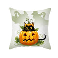 Axyaa Black Cat Pumpkin Cushion Cover 45x45 cm - Home Decor Funny Printed Pillow Case
