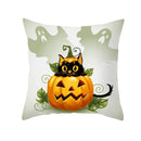 Axyaa Black Cat Pumpkin Cushion Cover 45x45 cm - Home Decor Funny Printed Pillow Case
