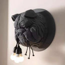 Axyaa Nordic Bulldog Wall Lamp: Creative Resin Decor for Living Room, Study, Restaurant & Bar