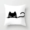 Axyaa Decorative Pillow Cover 45x45cm Polyester Square Black Cat Skull Design