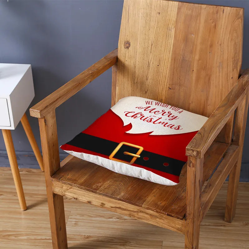 Axyaa Christmas Gift Pillowcase Red Print Cushion Cover for Home Sofa