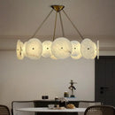Axyaa White Marble Copper Chandelier LED Pendant Light for Home Decor