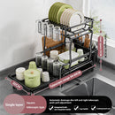 Adjustable Kitchen Drying Rack Organizer for Bowls & Plates - Axyaa Storage Shelf