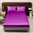 Axyaa Silk Satin Fitted Sheet Set with Pillowcase - Luxury Bedding Collection