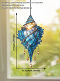 Axyaa Blue Acrylic Conch Shell Suncatcher Coastal Beach House Window Decor
