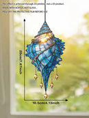 Axyaa Blue Acrylic Conch Shell Suncatcher Coastal Beach House Window Decor