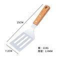 Axyaa Stainless Steel Wooden Handle Cooking Spatula Steak Pancake Frying Shovel