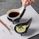 Axyaa Ceramic Seasoning Dish Set, Four Legged Spice Soy Vinegar Caviar Dishes