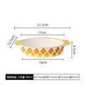 Axyaa Ceramic Oval Baking Dish Pan with Handle - Kitchen Roasting Lasagna and Cheese Pan
