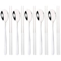 Axyaa Black Gold Stainless Steel Cutlery Set - 10Pcs Luxury Korean Tableware