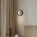 Axyaa Gold Silver Brass Wooden Wall Lamp with Switch - Modern Style