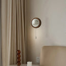 Axyaa Wooden Wall Lamp with Switch, Elegant E27 Bulb in Gold, Silver, or Brass