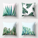 Axyaa Tropical Plant Green Leaves Cactus Pillowcase Living Room Sofa Cushion Cover