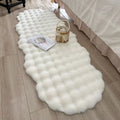 Axyaa Oval Plush Rabbit Fur Mat for Children's Bedside Rug & Living Room Decor