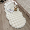 Axyaa Oval Plush Rabbit Fur Mat for Children's Bedside Rug & Living Room Decor