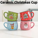 Axyaa Christmas Ceramic Mug Elk Santa Style 150ML Cute Breakfast Drinking Cup