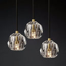 Axyaa Nordic Gold Crystal Pendant Light - Modern Luxury LED Hanging Lamp for Home