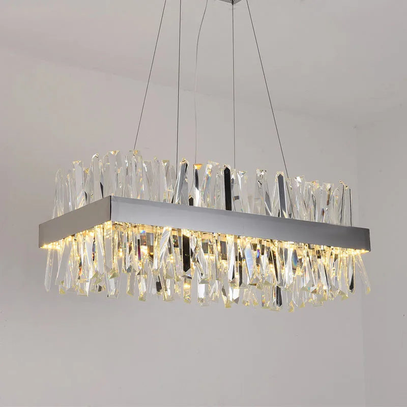 Axyaa Ring Crystal Chandeliers - Luxury LED Pendant Lights for Home and Restaurant