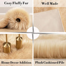 Axyaa Long Plush Fur Rug for Living Room, Bedroom - Luxurious Artificial Sheepskin Carpet