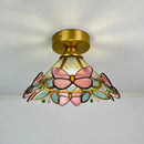 Axyaa Modern Glass Copper Ceiling Light Fixture for Home Decor and Night Illumination