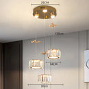 Axyaa Crystal Chandelier, Luxury Pendant Light for Living Room & Dining Room