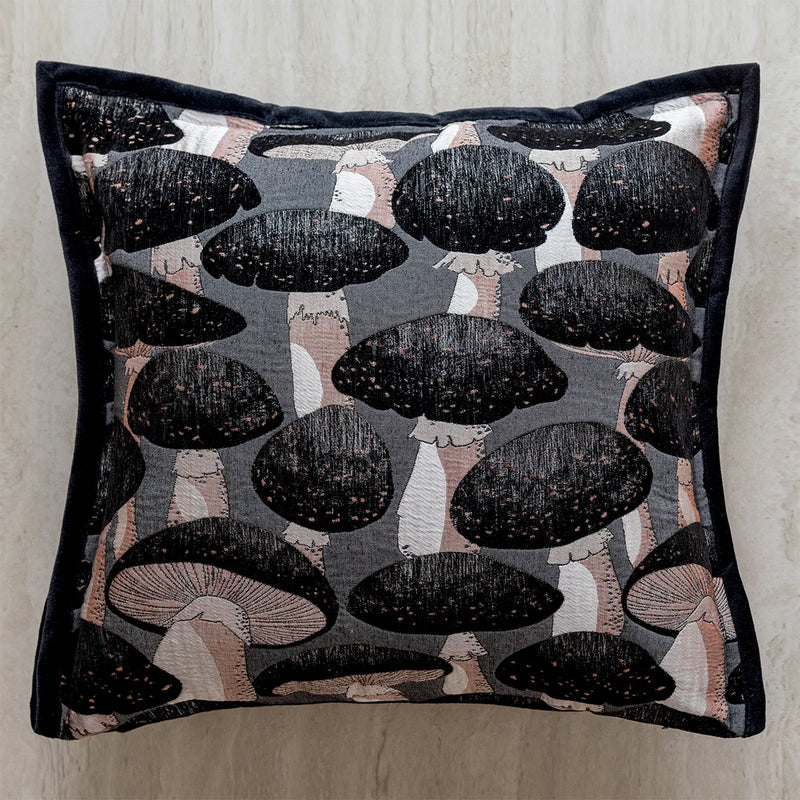 Axyaa Slub Woven Texture Pillow Cover in Black Brown for Living Room Sofa Bed