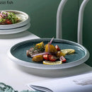 Axyaa Circular Ceramic Restaurant Service Plate Set