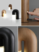 Axyaa Retro Ash Wood Acrylic Table Lamps - Dimmable LED Bedroom Decor