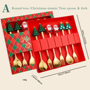 Axyaa Christmas Party Dinnerware Set with Tree Design Cutlery