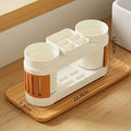 Axyaa Bathroom Essentials Set: Toothbrush Holder, Toothpaste Shelf, Cup Holder