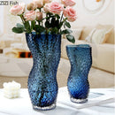 Axyaa Glass Vase: Desktop Art Flower Utensils Vase, Modern Ornament for Home Decor