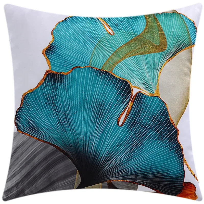 Nordic Leaves Pattern Cushion Covers for Home Decor by Axyaa
