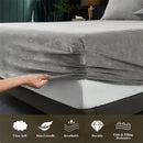 Axyaa Plush Velvet Fitted Sheet Set 3-Piece - High Quality Soft Mattress Cover & Pillowcase