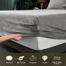 Axyaa Velvet Fitted Sheet & Pillowcase Set | Non-Slip Soft Mattress Cover