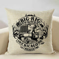 Axyaa Motorcycle Pattern Cushion Cover 45x45cm - Black and White Design