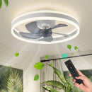 Axyaa Modern Reversible Ceiling Fan with App Remote, LED Lights, Black/White, 60W