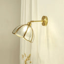 Axyaa Brass Glass Wall Lamp E27 Socket, Elegant Nordic Design, Pull Switch Option